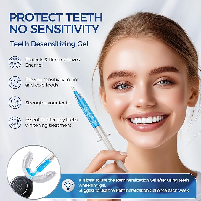 5 x Teeth Whitening Gel (4+1 Desensitizing Gel), No Sensitivity Teeth Whitening Gel Kit, Effective Teeth Whitener, Travel-Friendly Tooth Whitening Pen, Carbamide Peroxide Tooth Bleaching-Ruum Studio Home