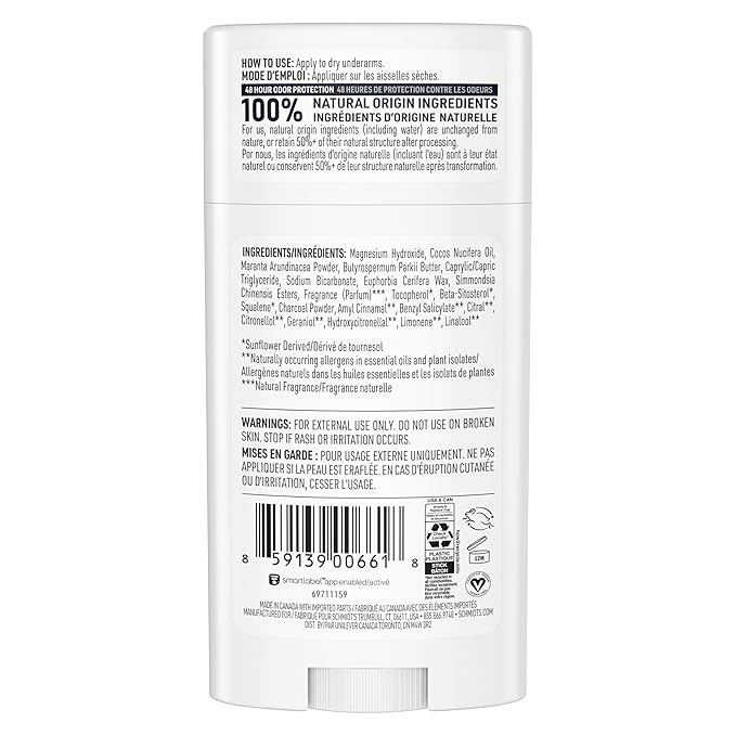 Schmidt's Aluminum-Free Vegan Deodorant Charcoal & Magnesium with 48 Hour Odor Protection, 2 Count for Women and Men, Natural Ingredients, Cruelty-Free, 2.65 oz, Pack of 2-Ruum Studio Home