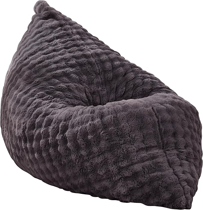 Hobestluk 3 in 1 Bean Bag Chair Giant Bean Bag Chairs for Adults with Bubble Cover Convertible Bean Bag Floor Cushion with Machine Washable Cover for Living Room (Bubble Dark Grey)-Ruum Studio Home
