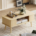 LAZZO Coffee Table with Storage Center Table for Living Room Rectangle Coffee Table with Rounded Edges,Easy Assembly, Natural Wood-Ruum Studio Home