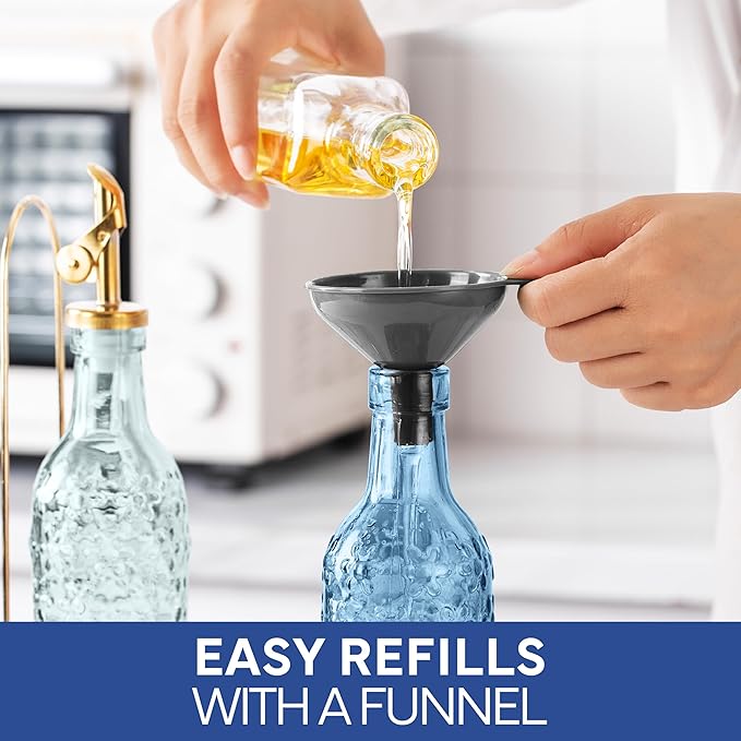 COOK WITH COLOR Glass Olive Oil Bottle Dispenser - 2 Pack- 17oz Oil and Vinegar Cruet - Olive Oil Carafe Decanter for Kitchen-Ruum Studio Home