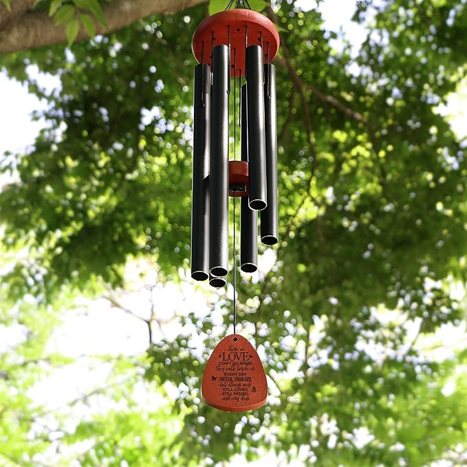 Memgift Memorial Wind Chimes for Outside – Sympathy Gift for Loss of Loved One, Outdoor Keepsake in Memory of Dad Mom Daughter Son-Ruum Studio Home