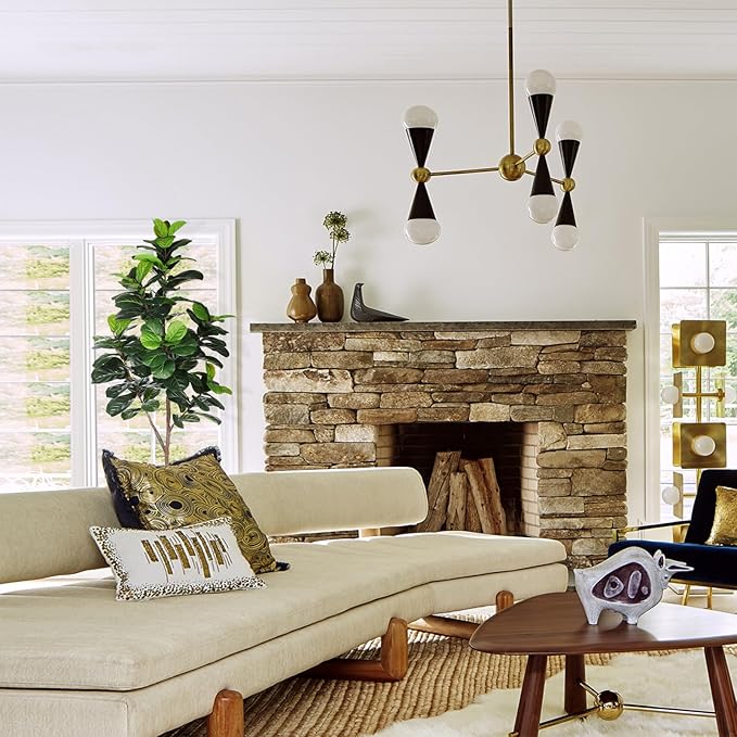 Artificial Fiddle Leaf Fig Tree - 6.5ft Faux Ficus Lyrata Plant with 108 Fiddle Leaves Fake Fig Silk Tree in Pot Artificial Tree for Indoor Outdoor Home Office Perfect Housewarming-Ruum Studio Home