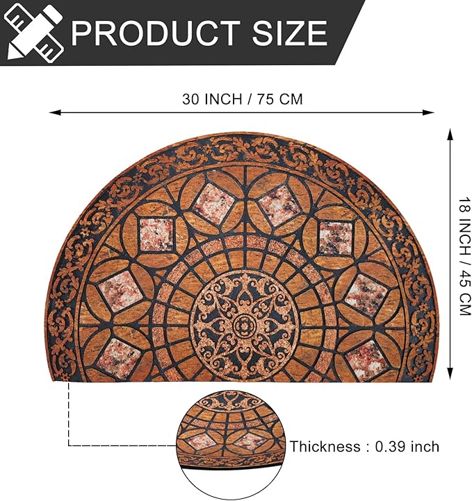 CHICHIC Entrance Door Mat Large 18 x 30 Inch Entry Way Doormat Front Door Rugs Outdoors Heavy Duty Welcome Mat Non Slip Rubber Back Low Profile for Garage, Patio, High Traffic Area, Orange-Ruum Studio Home