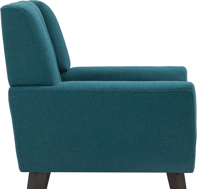 UIXE Accent Chair Modern Arm Chair, Mid Century Upholstered Club Armchair, Comfy Single Lounge Sofa Living Room Button Tufted Armrest Reading Seat Bedroom Side Seating, Turquoise Blue-Ruum Studio Home