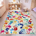 STARUIA Large Kids Rug for Playroom, 8'x10' Handprints and Footprints Colorful Rug for Classroom, Non-Slip Washable Rugs for Nursery, Soft Throw Carpet Indoor Playmat for Kids Room Dorm Bedroom-Ruum Studio Home