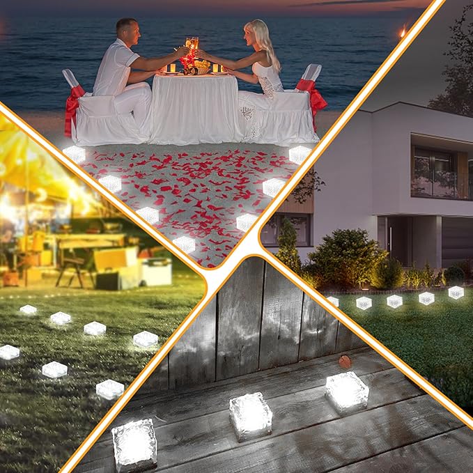 Solar Brick Lights - Outdoor Waterproof Patio & Garden Decor (6 Packs for Patio, Yard, Walkway, Pathway)-Ruum Studio Home