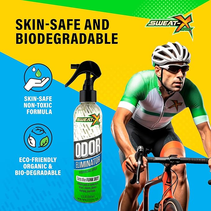 Sweat X Sport Extreme Odor Spray – Multipurpose Deodorizer for Stinky Shoes, Clothes, Sports Equipment & All Fabrics – Concentrated Formula, No Washing Required - Active Fresh Scent – 8 Fl Oz-Ruum Studio Home