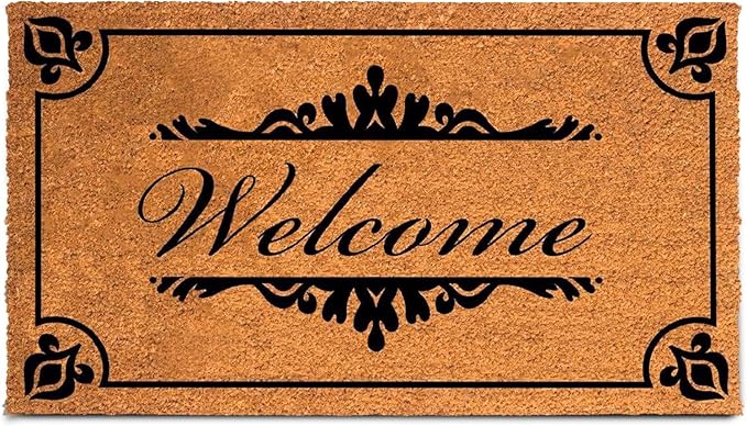 PLUS Haven Coco Coir Door Mat with Heavy Duty Backing, Natural Welcome Doormat, 17.5”x30” for Entrance, Front Porch, Easy to Clean Entry Mat, Outdoor and Indoor Uses, Home Décor-Ruum Studio Home