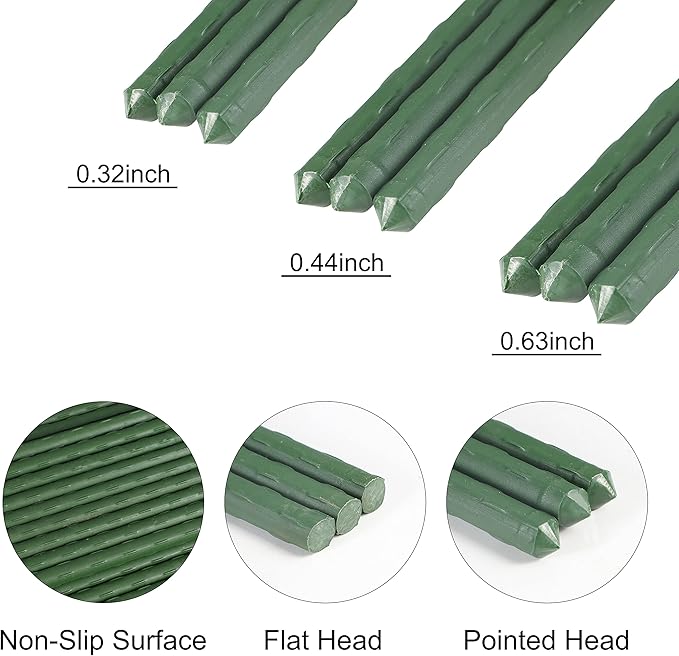 Garmeinea Garden Stakes 36 Inches Plastic Coated Steel Plant Stakes for Growing Climbing Plants, Pack of 25-Ruum Studio Home