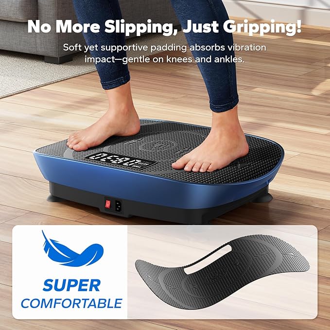 MERACH Slim Vibration Plate Exercise Machine, Vibration Plate for Lymphatic Drainage Weight Loss, Vibrating Plate with Real-Time Calorie Tracking on LED Display, Workout Equipment for Home Women Men-Ruum Studio Home