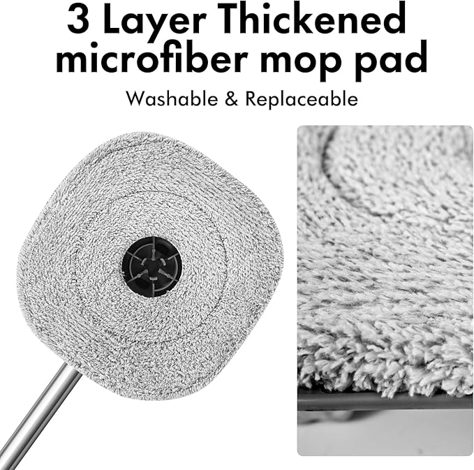 Spin Mop and Bucket Set with Separate Dirty and Clean Water,360° Spin Mop and Bucket System with Widening Foldable Handle,4 Replaceable Mop Pads,Square Mop for Floor Hardwood Tile Marble Wall Cleaning-Ruum Studio Home
