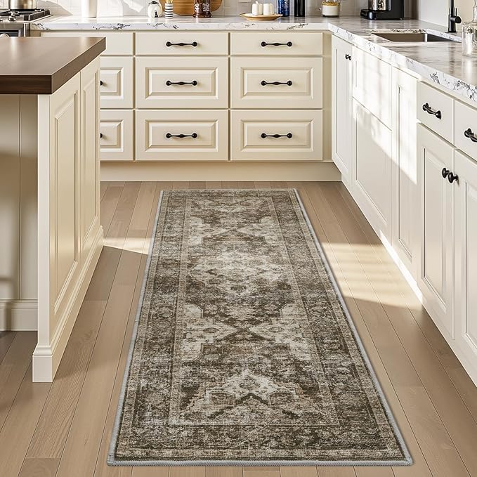 AMOAMI-2X3 Small Rug-Washable Rugs Entryway Mat Indoor-Soft Vintage Non Slip Rugs for Kitchen Laundry Room Bathroom Brown/Coffee Decorative Accent Rug for in Front of Sink 24 Inch x36 Inch-Ruum Studio Home