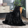Cozy Bliss Faux Fur Throw Blanket for Couch, Fuzzy Soft Plush Thick Bubble Blanket for Sofa Bedroom Living Room, 50 * 60 Inches Black-Ruum Studio Home