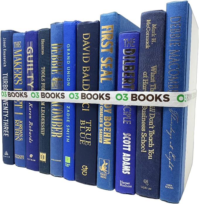 Curated Decorative Books Hardcover Décor Books for Home Décor, Choose Color, Interior Design, Office, Wedding Display, Instant Library, or Staging (Jeans, One Foot)-Ruum Studio Home