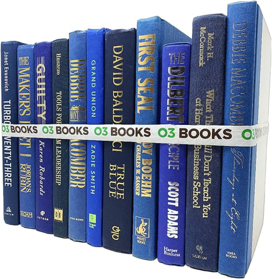 Curated Decorative Books Hardcover Décor Books for Home Décor, Choose Color, Interior Design, Office, Wedding Display, Instant Library, or Staging (Jeans, One Foot)-Ruum Studio Home