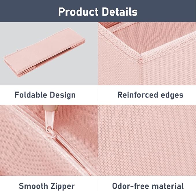 DIMJ Drawer Organizer Clothes 24Pack - Foldable Baby Organizers and Storage & Dresser Organizer for Bedroom, Closet - Nursery Organization Dresser Dividers for underwear, Sock,Bra, Belt, Tie, Pink-Ruum Studio Home