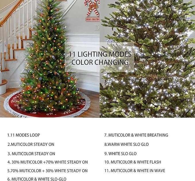 Dazzle Bright 100FT 300 LED Color Changing Christmas Lights, 2 in 1 Warm White & Multi Waterproof Christmas String Lights with Remote 11 Functions Christmas Decorations for Indoor Outdoor-Ruum Studio Home