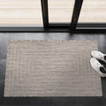 Adiva Rugs Outdoor Indoor Area Rug, Weather Resistant, Easy to Clean, Stain Resistant Floor Mat for Dining Room, Backyard, Deck, Patio (Silver Weiss, 2' x 3')-Ruum Studio Home