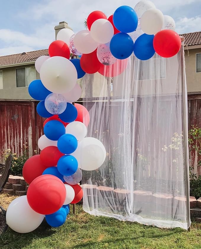 130pcs Red White Blue Balloons Different Sizes 18" 12" 10" 5" Party Latex Balloons for Birthday Graduation 4th of July Independence Day Anniversary New Year Holiday Party Decorations-Ruum Studio Home