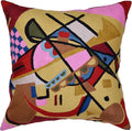 Kandinsky Modern Couch Pillow Cover - Yellow Gold | Abstract, Contemporary, Outdoor, Mid Century Chair Cushions | Handmade Wool Size 18x18-Ruum Studio Home