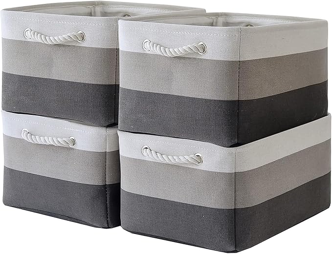 TcaFmac Storage Basket for Organizing - Large 4 Pack 16x12x8 inch Fabric Storage Bins for Shelves, Collapsible Storage Cubes for Closet Cloth Toy Gift Kids (Gradient Gray)-Ruum Studio Home