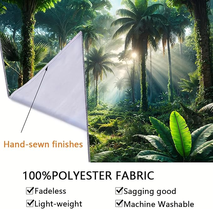 BSFHH Nature Tapestry Forest Tree Sea Cave Wall Hanging, Stream Through Rainforest Landscape Wall Art Tapestry for Bedroom Living room (Rainforest, 59" × 51", Unframed)-Ruum Studio Home