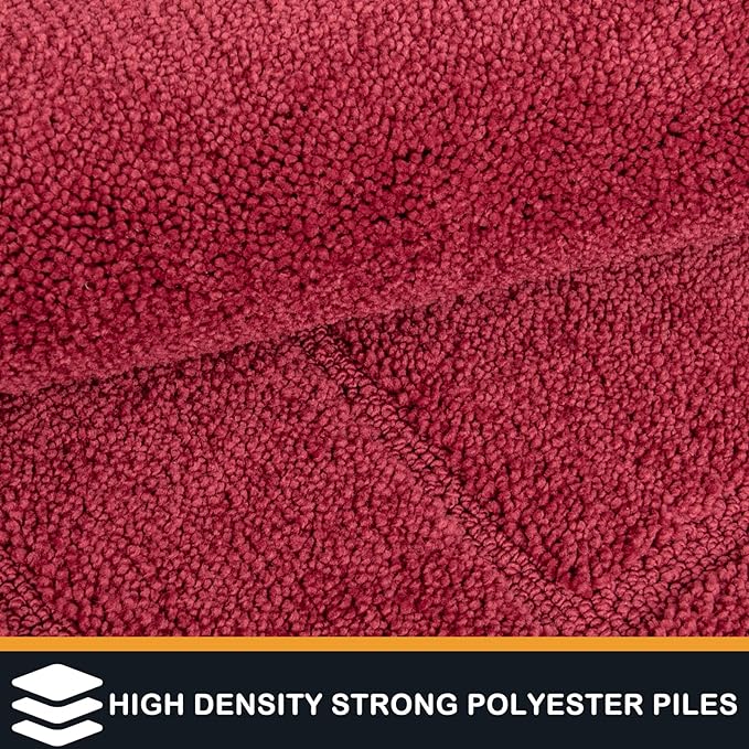 PURRUGS Dirt Trapping Door Mat 24" x 59", Non-Slip/Skid Machine Washable Entryway Rug, Dog Doormat, Super Absorbent Welcome Mat for Muddy Wet Shoes and Paws, Burgundy Red-Ruum Studio Home