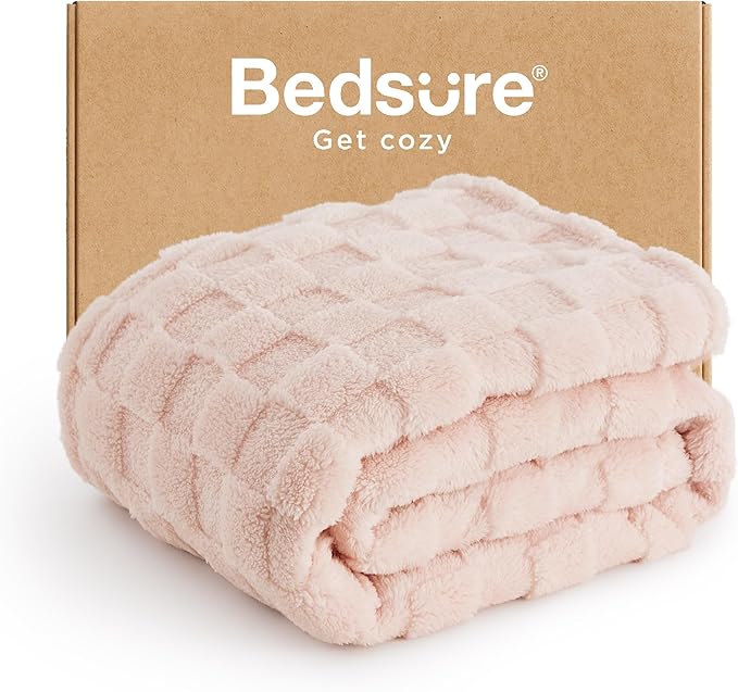 Bedsure GentleSoft Light Pink Throw Blanket for Couch - Super Soft Cozy Blankets Gifts for Women Men Girls, Cute Small Fleece Throws for Bedroom Home Decor, 50x70 Inches-Ruum Studio Home