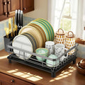 MOUKABAL Dish Drying Rack, Dish Rack, Large Dish Racks for Kitchen Counter, Drying Rack Kitchen with Removable Utensil Holder, Drainboard (Grey/Gray)-Ruum Studio Home