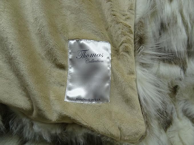 Ivory Faux Fur Throw Blanket & Bedspread - Tibet Fox Fur - Ivory Beige Luxury Faux Fur - Throw Blanket - Luxury Soft Faux Fur, Handmade in US, 16445-Ruum Studio Home