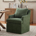 VKNOW Upholstered Dining Chairs, Modern Kitchen Chairs Dinner Chairs with 4 Casters, Linen Armchair for Bedroom Reading Room Living Room, Green-Ruum Studio Home