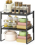 2 Pack Kitchen Countertop Organizer, Stackable Cabinet Shelf Organizer, 2 Tier Adjustable Kitchen Counter Shelves Riser For Pantry Cupboard Bathroom Organization And Storage, Desk Shelf,Spice Rack-Ruum Studio Home