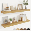 fuqing Floating Shelves for Wall, Bathroom Shelf Wall Mounted for Storage, Shelves with Invisible Bracket for Bedroom, Kitchen, Living Room, Farmhouse Small Book Shelf, 40 Inch Set of 2, Oak-Ruum Studio Home