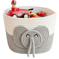 Adorable Small Elephant Cotton Rope Basket - Gift Empty Baskets - Toy Storage Basket, Woven Basket for Baby Essentials, Decorative Woven Basket for Nurseries and Playrooms (11"x7")-Ruum Studio Home
