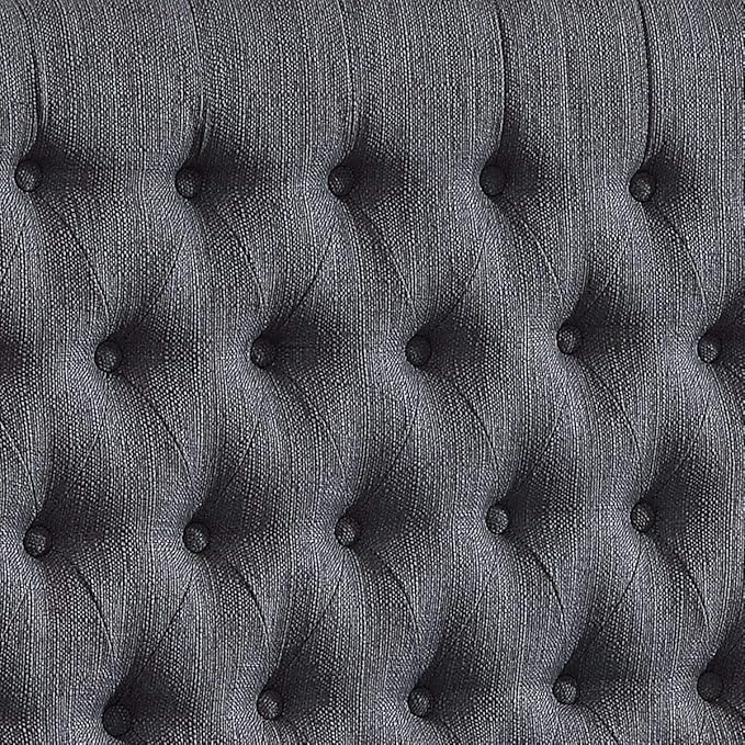24KF Upholstered Tufted Button Linen Fabric Headboard,Comfortable Fashional Headboard Queen/Full Size,Dark Gray-Ruum Studio Home