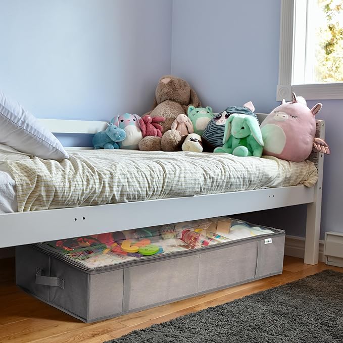Closet Organizers and Storage - Maximize Space with Under Bed Storage Containers & Clothes Storage - Ideal Closet Organizer, Toy Storage Organizer & Underbed Storage (Grey, 2 Pack)-Ruum Studio Home