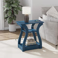 End Tables Living Room, End Table end Table with Charging Station and USB,Navy Blue Side Table, Nightstand for Bedroom,3 Tier End Table with Storage Shelf for Living Room-Ruum Studio Home