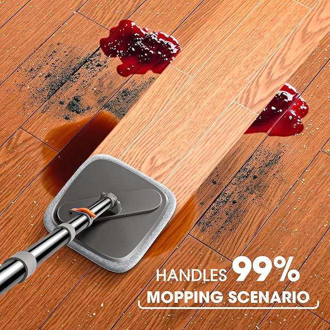 Mop and Bucket Set, Spin Mop with Separate Dirty Water System, Deep-Cleaning Mops for Floors, Versatile Mops for Walls-Ruum Studio Home