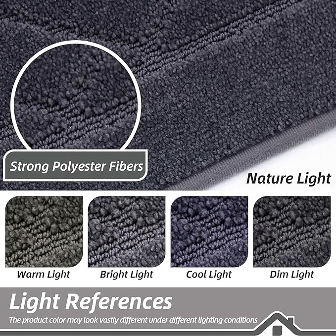 BEQHAUSE Dirt Trapper Door Mat 24" x 36", Doormat Non-Slip Entryway Rugs Washable, Dog Door Mat Stain Resistant and Absorbent Welcome Floor Mat for Front Back Door, Muddy Wet Shoes & Paws, Dark Grey-Ruum Studio Home