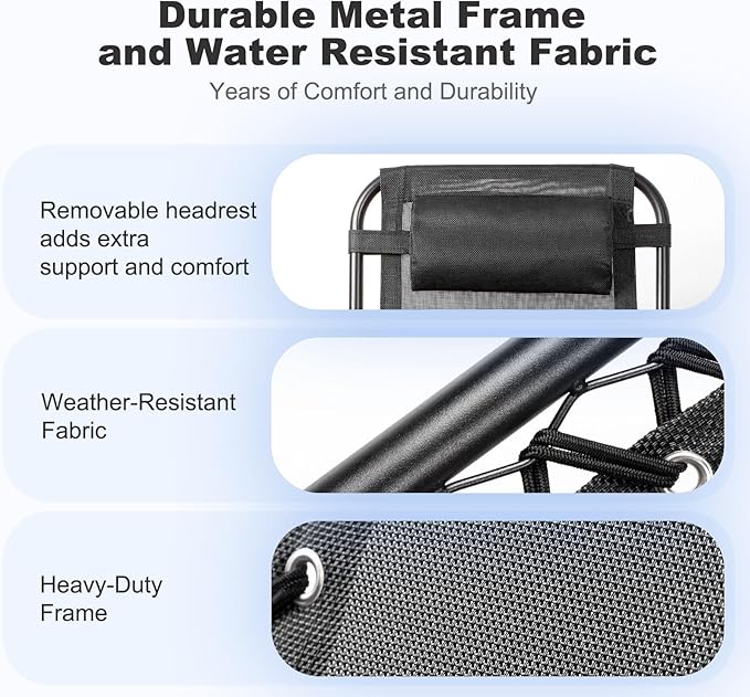 Nazhura Set of 2 Relaxing Recliners Patio Chairs Adjustable Steel Mesh Zero Gravity Lounge Chair Beach Chairs with Pillow and Cup Holder Black-Ruum Studio Home