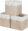 Bidtakay Fabric Storage Baskets for Organizing Beige 13 Inch Collapsible Square Baskets 3 Pack Organization Bins Large Cube Storage Bins Closet Baskets for Shelves Clothes-Ruum Studio Home