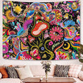 Lunerfex Mushroom Tapestry Pink Flowers Tapestry for Bedroom Aesthetic Tapestries Floral Tapestries Wall Hanging for Bedroom and Living Room Decor Pink Flowers 36×48 Inches-Ruum Studio Home
