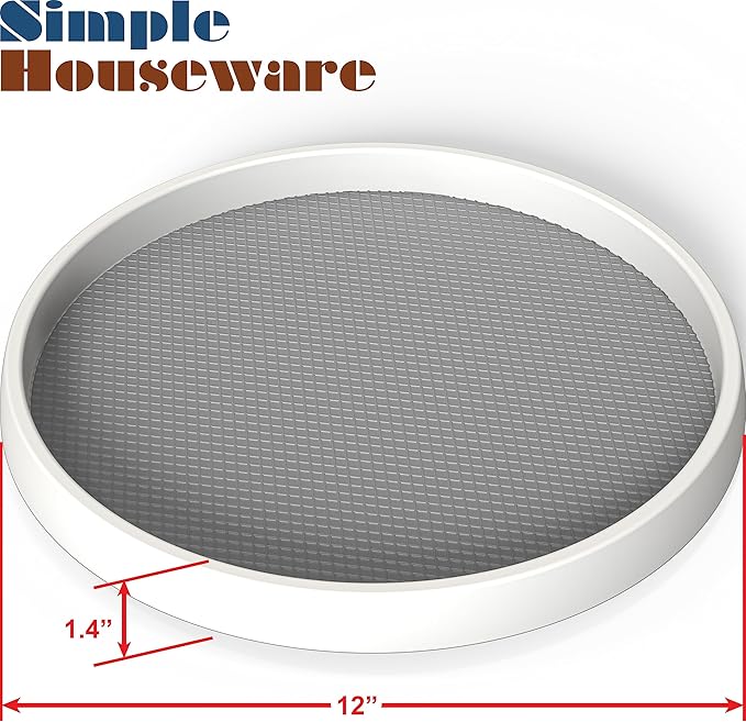 Simple Houseware 12-Inch Lazy Susan Spice Organizer Rotating Tray, 5-Pack-Ruum Studio Home