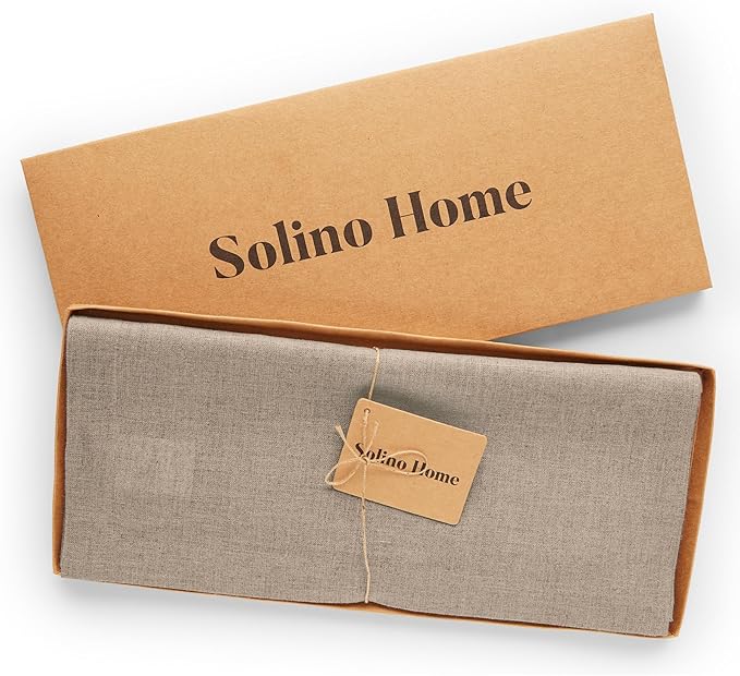 Solino Home Linen Natural Table Runner 144 Inches Long - 100% Pure Linen Extra Long Table Runner 14 x 144 Inch for Fall, Autumn, Thanksgiving - Fete-Ruum Studio Home