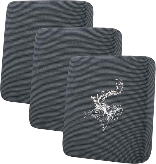 hyha Waterproof Couch Cushion Covers for Pets, Non Slip Sofa Seat Cover for Dogs Washable, Soft Thick Stretch Jacquard Fabric, Sofa Slipcovers with Elastic Bottom (3 Pieces, Grey)-Ruum Studio Home