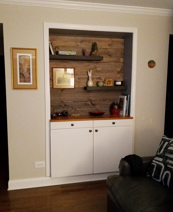 joelsantiques 24 Inch Wooden Floating Shelves for Wall - 24x6x2 in - Made of Natural Wood - Short Heavy Duty Rustic Wall Shelves for Bedroom - Perfect for Bathroom, Kitchen - Mocha-Ruum Studio Home