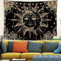 Lunerfex Hippie Sun and Moon Tapestry Bohemian Tapestry Aesthetic Cute Tapestries for Bedroom and Living Room Decor Sun 50×60 Inches-Ruum Studio Home
