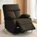 Swivel Rocker Recliner for Adults, Small Recliner Chair for Small Spaces, Rocking Recliner Chair for Nursery. Living Room, RV, Bedroom, Dark Brown-Ruum Studio Home