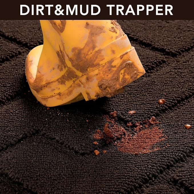 hicorfe Front Door Mat Outside Entrance,36"x59" Absorbent Muddy Dirt Resist Welcome Door Mats Outdoor Indoor,Stain and Fade Resistant,Non Slip Backing Entry Mat Doormat for Entryway(Coffee)-Ruum Studio Home